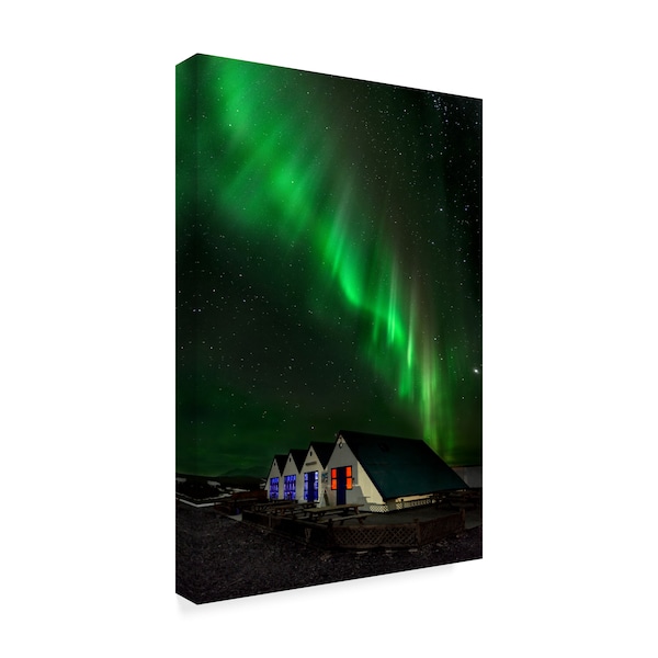 Jesus M. Garcia 'Aurora Borealis Over Home' Canvas Art,22x32